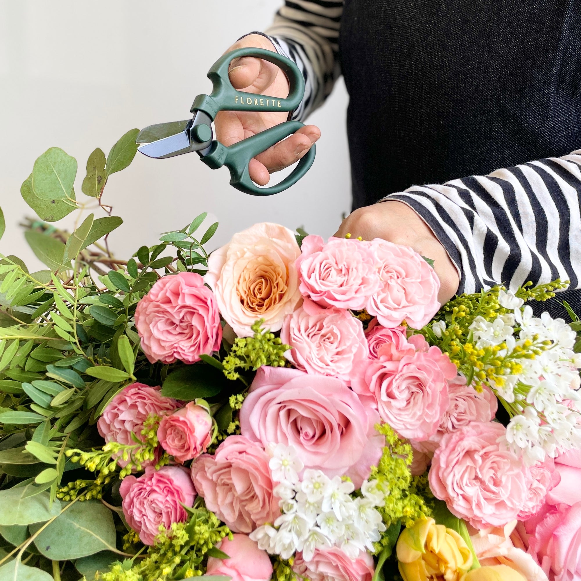 Floristry Scissors - Green with Black Blade