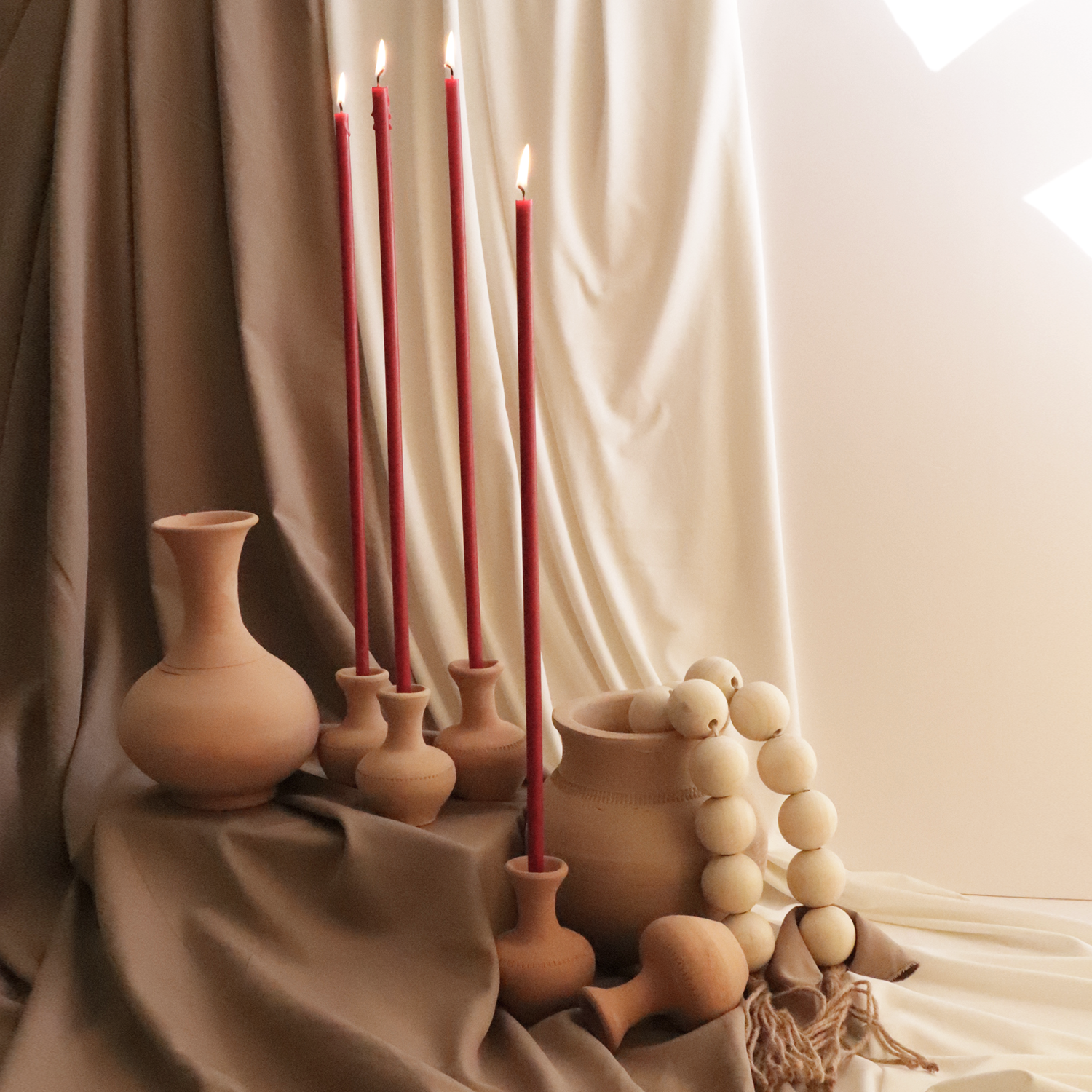 Beeswax table stems- Dark Brown 45cm