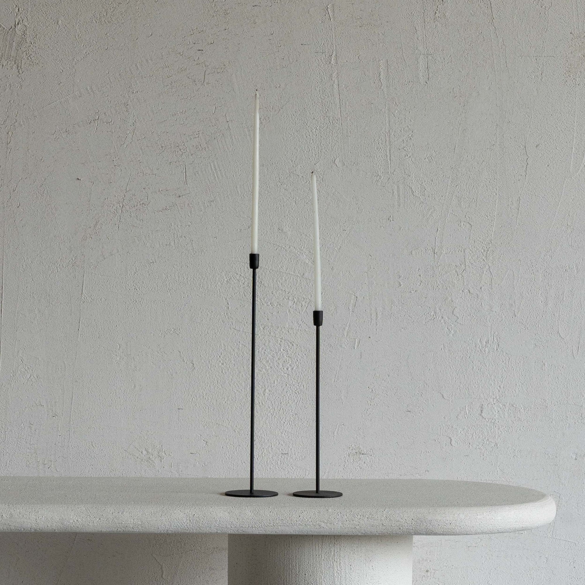 nappe thin steel candle holder set