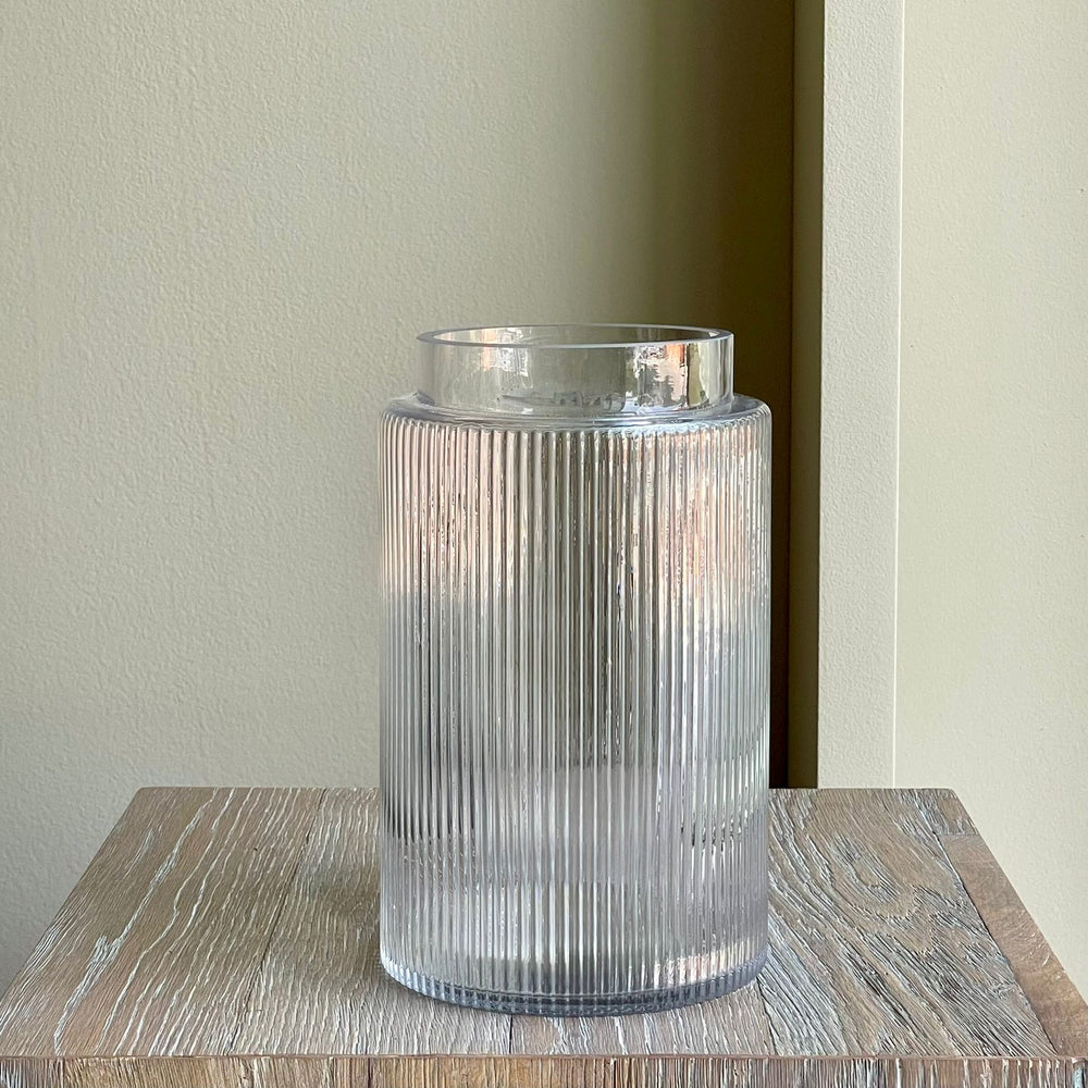 Glass Cylinder Striped Vase