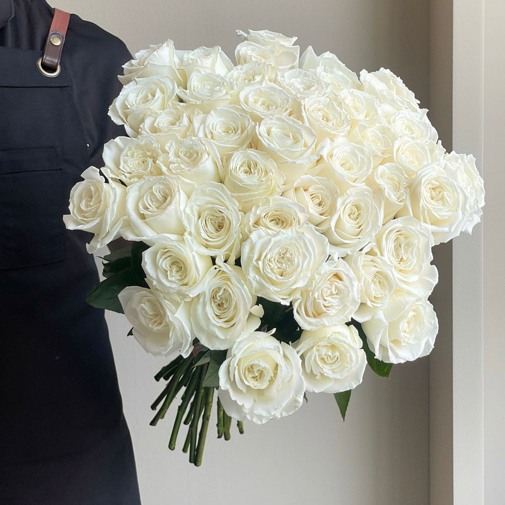 Roses - Beluga White (50 Stems)