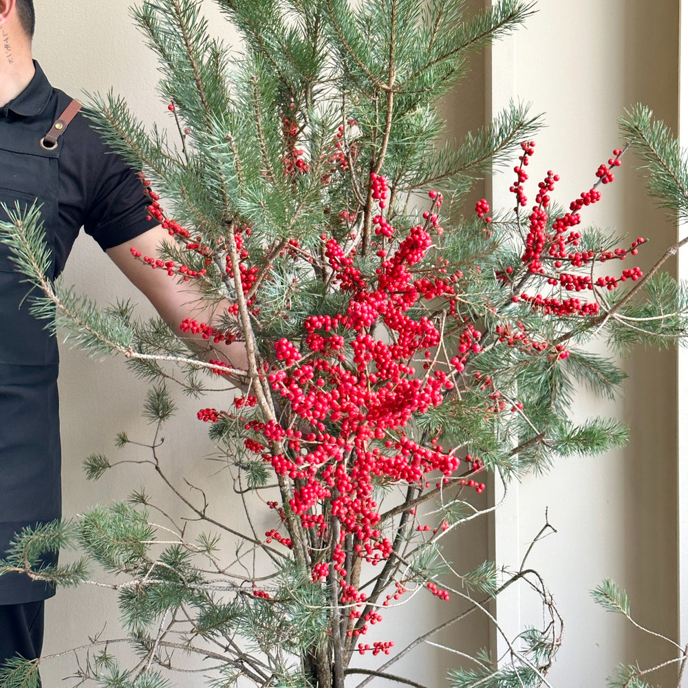 Festive Foliage Mix - Winter Pine & Berry Branch (Super Tall 160cm)