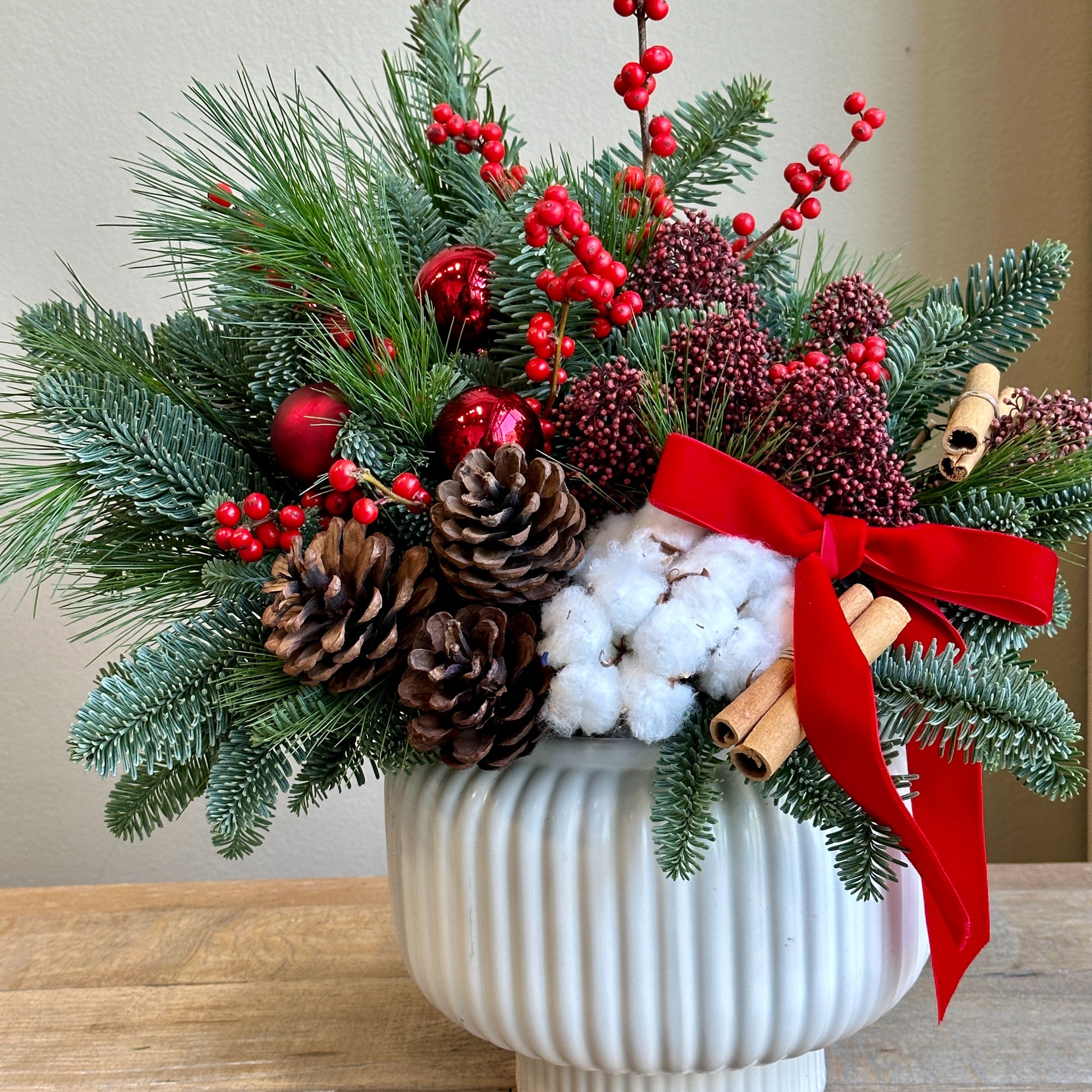 Amsterdam - Festive Winter Pot Arrangement